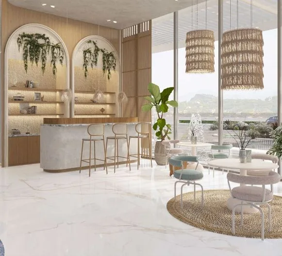 Visualisierung der Bewohnerlounge von The Arc