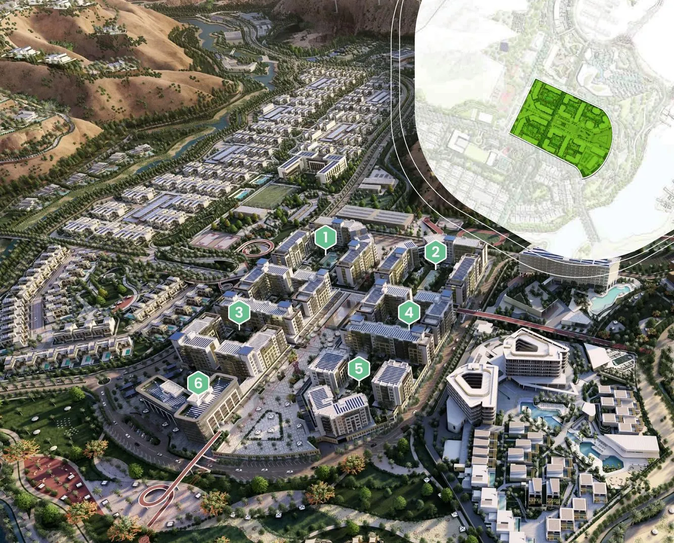 The Plaza 楼栋布局鸟瞰效果图