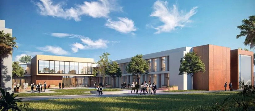 Visualisierung der Schule mit Kindergarten